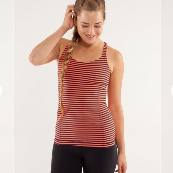 Lululemon Free To Be Tank Top Classic Stripe Size 6 - Picture 1 of 10